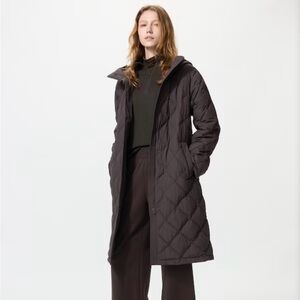 UNIQLO pufftech relaxed long coat BLACK